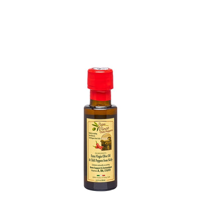 Extra Virgin Chili Pepper Olive Oil - Unblended, Single Estate, Single Source, Single Family Sicily Italy, Harvest Dec 2020/2021, First Cold Pressed, High in Antioxidants, Polyphenol Rich, Unfiltered, Unrefined, Papa Vince - Papa Vince