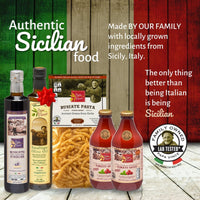 Thumbnail for Gourmet Italian Food in Gift Box - made by our family in Italy from organic ingredients locally grown in Sicily. Authentic Pasta Texture, Genuine Tomato Sauce, Peppery EVOO bring you back to Italy - Papa Vince