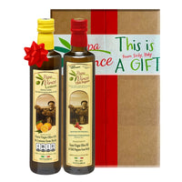 Thumbnail for Polyphenol Rich Olive Oil Extra Virgin from Sicily, Italy. Chili Pepper & Lemon Fused Olive Oil. Agrumato, Unblended, First Cold Pressed, Single Sourced, Unfiltered, Unrefined, Robust, Mild hot finish, High in Antioxidants EVOO Gift Set - Papa Vince